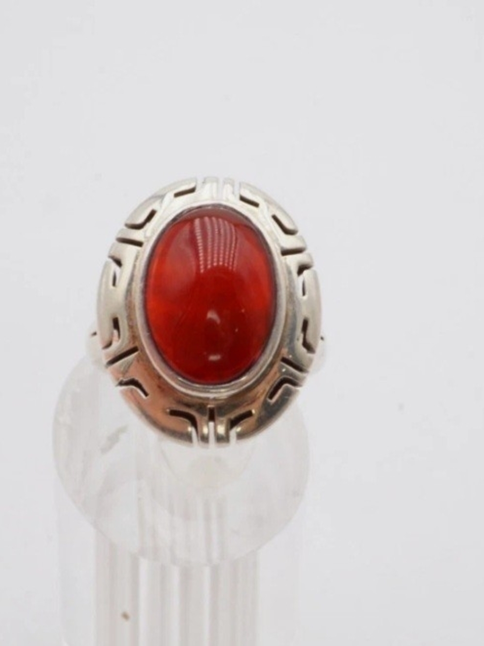 Sterling Silver Red Carnelian C11 Mexico⁶ Oval Ring